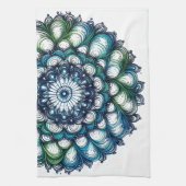 Blue Green Medallion - Abstrakt Geschirrtuch (Vertikal)