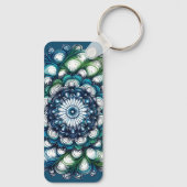 Blue Green Medallion - Abstrakt Schlüsselanhänger (Rückseite)