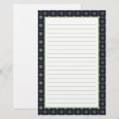 Blue Green Menorah und Star von David Pattern Briefpapier (Vorne/Hinten)