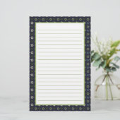 Blue Green Menorah und Star von David Pattern Briefpapier (Stehend Vorderseite)