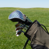 Blue Green Mermaid Fish Scales Holographic Trendy Golf Headcover (In SItu)