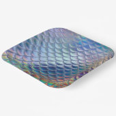 Blue Green Mermaid Fish Scales Holographic Trendy Pappteller (Gewinkelt)