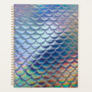 Blue Green Mermaid Fish Scales Holographic Trendy Planer