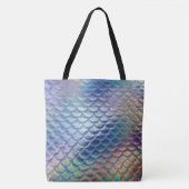 Blue Green Mermaid Fish Scales Holographic Trendy Tasche (Vorderseite)