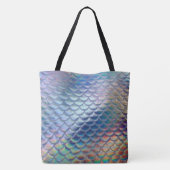 Blue Green Mermaid Fish Scales Holographic Trendy Tasche (Rückseite)
