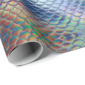 Blue Green Mermaid Scales Holographic Decoupage Geschenkpapier (Rolleneckpunkt)