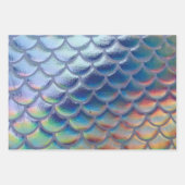 Blue Green Mermaid Scales Holographic Decoupage Geschenkpapier Set (Vorderseite 2)