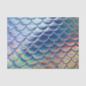 Blue Green Mermaid Scales Holographic Decoupage Seidenpapier (Vorderseite)