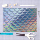 Blue Green Mermaid Scales Holographic Decoupage Seidenpapier (Handwerk)