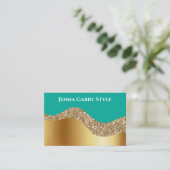 Blue Green mit Gold und Glitzer Beauty Style Visitenkarte (Stehend Vorderseite)