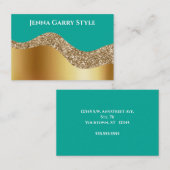 Blue Green mit Gold und Glitzer Beauty Style Visitenkarte (Vorne/Hinten)