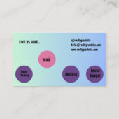 Blue Green Mixed Clearing Services QR-Code Visitenkarte (Rückseite)