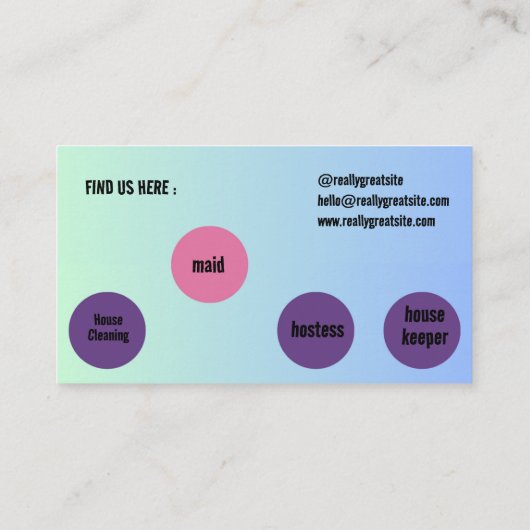 Blue Green Mixed Clearing Services QR-Code Visitenkarte (Rückseite)