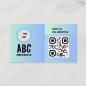 Blue Green Mixed Clearing Services QR-Code Visitenkarte (Vorderseite)