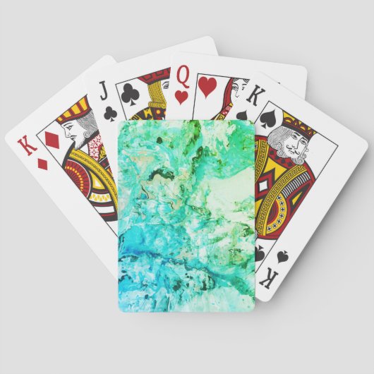 Blue Green Modern Abstrakt Template Trendy Spielkarten (Rückseite)
