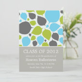 Blue & Green Modern Blätter Abschluss Ankündigung (Stehend Vorderseite)