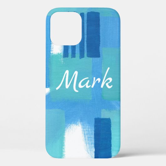Blue Green Modern Design Personalisiert iPhone Cas Case-Mate iPhone Hülle (Rückseite)