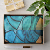 Blue Green Modern Expressionismus Seidenpapier (Geschenk)
