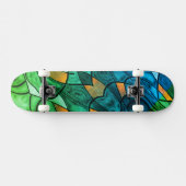 Blue Green Modern Expressionismus Skateboard (Horizontal)