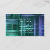 Blue Green Modern Kariert Business Card Visitenkarte (Rückseite)
