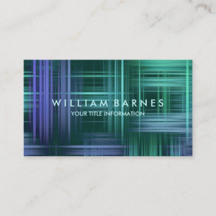 Blue Green Modern Kariert Business Card Visitenkarte
