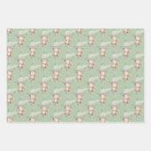 Blue Green Monkey Treuds Baby Dusche Geschenkpapier Set (Vorderseite 3)