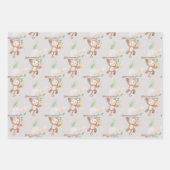 Blue Green Monkey Treuds Baby Dusche Geschenkpapier Set (Vorderseite 2)