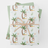 Blue Green Monkey Treuds Baby Dusche Geschenkpapier Set (Beispiel)