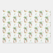 Blue Green Monkey Treuds Baby Dusche Geschenkpapier Set (Vorderseite)