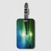 Blue Green Morning Sunrise abstrakt am CT River Gepäckanhänger (Vorderseite Vertikal)