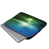 Blue Green Morning Sunrise abstrakt am CT River Laptopschutzhülle (Vorne Knopf)