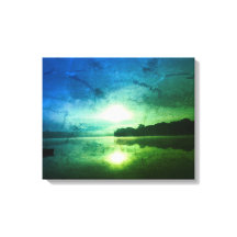 Blue Green Morning Sunrise abstrakt am CT River