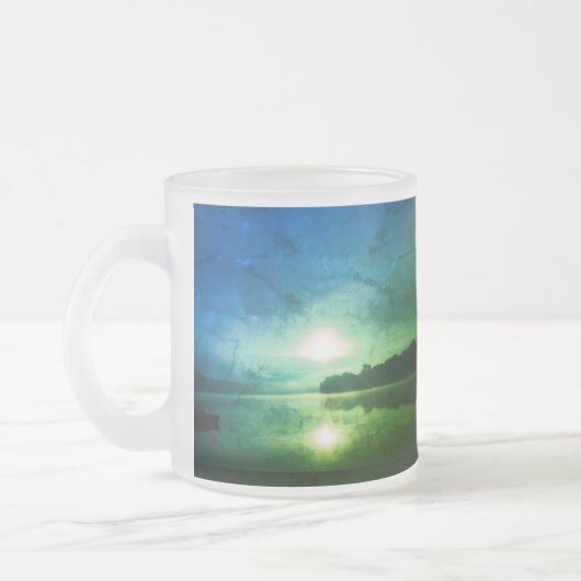 Blue Green Morning Sunrise abstrakt am CT River M Mattglastasse (Links)