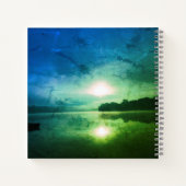 Blue Green Morning Sunrise abstrakt am CT River Notizblock (Rückseite)