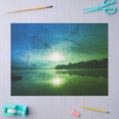 Blue Green Morning Sunrise abstrakt am CT River Seidenpapier (Basteln)