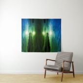 Blue Green Morning Sunrise abstrakt am CT River Wandteppich (Beispiel (Horizontal))