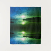 Blue Green Morning Sunrise abstrakt am CT River Wandteppich (Vorderseite)