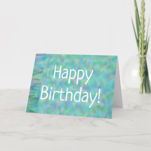 Blue Green Mother Pearl Birthday Card Karte (Vorderseite)