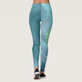 Blue & Green Musiknoten Abstrakt Leggings (Rückseite)
