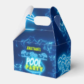 Blue Green Neonglühen Boys Birthday Pool Party Geschenkschachtel (Vorderseite)