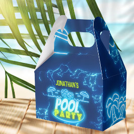 Blue Green Neonglühen Boys Birthday Pool Party Geschenkschachtel