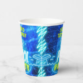 Blue Green Neonglühen Boys Birthday Pool Party Pappbecher (Rechts)
