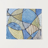 Blue & Green Neurographic Art Tapstry Wandteppich (Vorderseite (Horizontal))