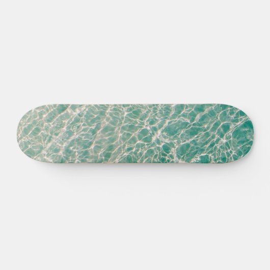 Blue Green Ocean Summer Beach Waves Skateboard (Horizontal)