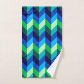 Blue Green Ombre Chevrons Badetuch Set (Handtuch)