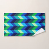 Blue Green Ombre Chevrons Badetuch Set (Handtuch)