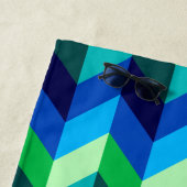 Blue Green Ombre Chevrons Beach Handtuch (Beispiel)