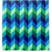 Blue Green Ombre Chevrons Duschvorhang (Vorderseite)