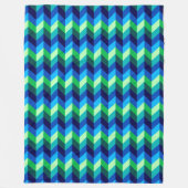 Blue Green Ombre Chevrons Large Fleece Blanket (Vorderseite)