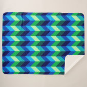 Blue Green Ombre Chevrons Large Sherpa Blanket Sherpadecke (Vorderseite (Horizontal))